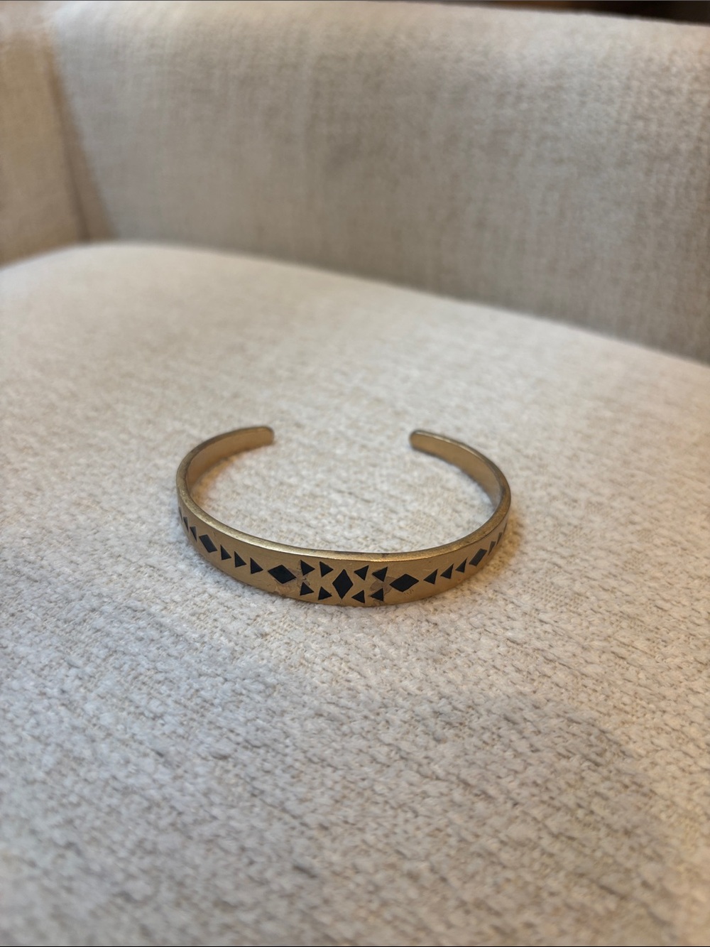 Madewell Gold Geometric Engraved Cuff Bracelet